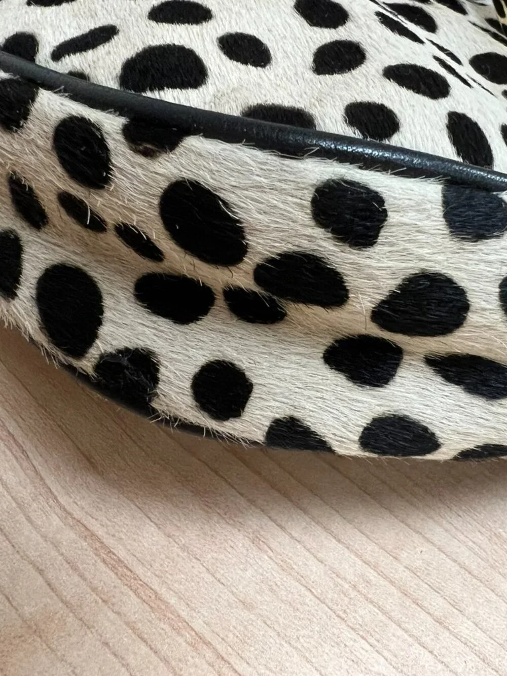 Rebecca Minkoff Pony Hair Dalmatian Print Crossbody Bag Gold Hardware - Picture 14 of 14